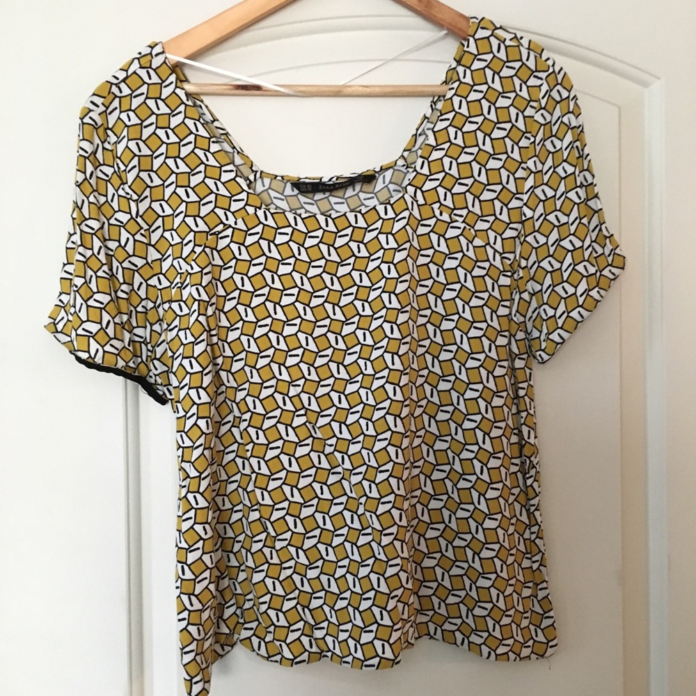 Zara Geometric Print Top
